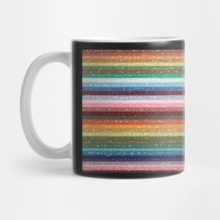 Rainbow Glitter Stripes Mug